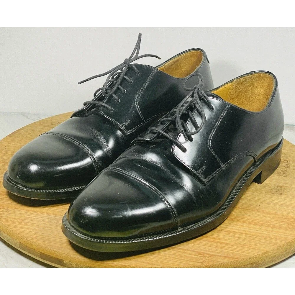 Cole Haan Men’s Caldwell 08330 Black Leather Cap Toe Oxford Shoes Size 8D